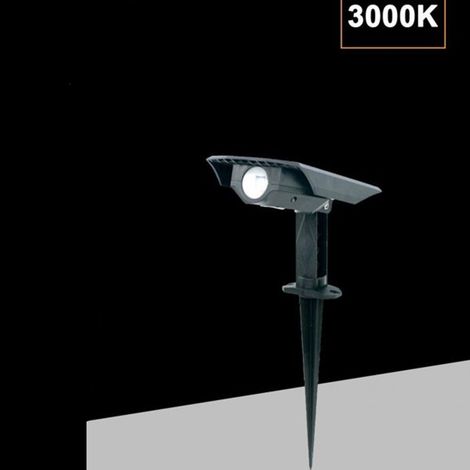 TRADE SHOP - Faretto Solare Led Da Giardino A Picchetto Da Terra Ip65 Luce Calda 3000k Rgb Sw1121 - -Bianco Caldo      -