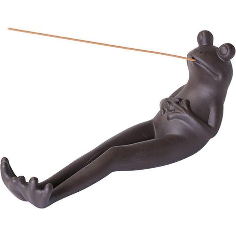 Porte-encens en céramique en forme de grenouille, brûleur d'encens, porte-bâtonnets d'encens (1/4)