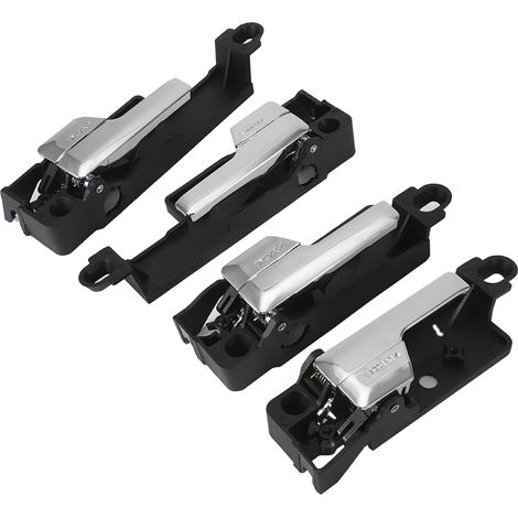 Jeffergarden Poignée intérieure de porte intérieure chromée de voiture, 4 pièces, adaptée à Ford 6E5Z-5422601 6E5Z5422600 (1/5)