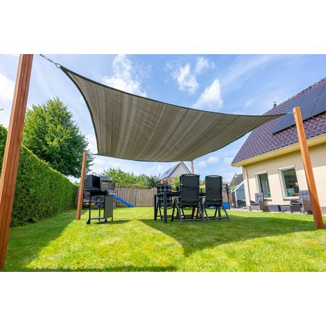 Sonnensegel Viereck 4x4 m - 320 g/m² - Anthrazit - Pro Stück