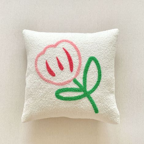 Housses de coussin décoratives brodées en peluche tulipe, 45x45 cm, pour salon, chambre, canapé, 2 pièces.