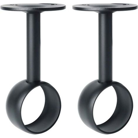 Support de Tringle Rideaux Acier Inoxydable Noir Mat Diamtre 32 mm 2 Pcs Idal pour Rideaux et Armoires YYV (1/4)