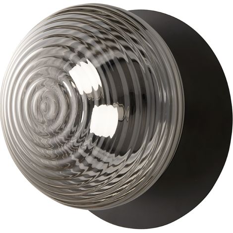 Plafoniera D46 cm TONDO con base in metallo Fume' e diffusore in vetro (1/3)