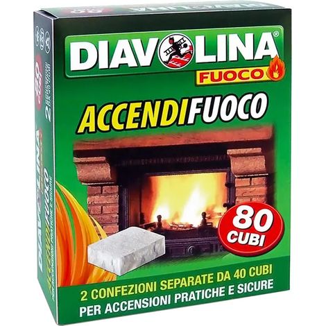 Diavolina 15302 Praktischer und sicherer Feueranzünder, 80 Würfel