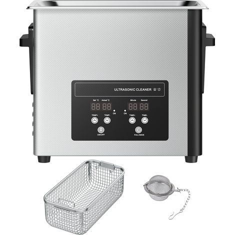 Mophorn Pulitore a ultrasuoni da 6 litri, dispositivo professionale per la pulizia con cestello e display digitale, realizzato in acciaio inox da 120 W e 40 kHz, ideale per orologi, rasoi e gioielli (1/5)