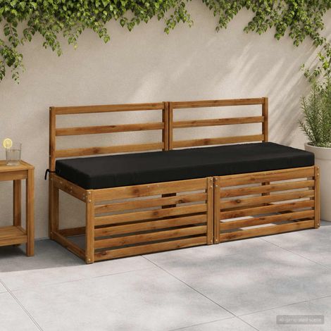 vidaXL Cojín de banco SOEST 100% Poliéster Negro 150 x 50 x 8 cm (1/5)