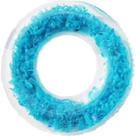 Anneau De Flottaison Gonflable Transparent - PVC Épais - Avec Paillettes Et Plume Intérieure - Pour Piscine Extérieure Ou Intérieure - 1 Pièce (1/5)
