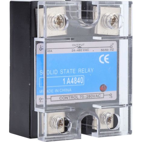 Relais statique monophasé Entrée 70-280 VCA Charge 24-480 VCA Équipement électrique SSR AC pour machines CNC (BERM-1 A4840 (40 A) ) (1/5)