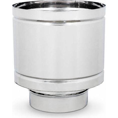 MAKA Comignolo Terminale a Botte Tondo, Cappello Camino Antipioggia in Lamiera Zincata 0,6 mm, per Espulsione Fumi Legna, Metano e Gasolio Zincato Ø 300 mm (1/5)