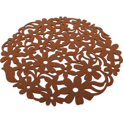 1PCS Round NOn woven Placemats Table Mat Felt Dining Tablemats Brown