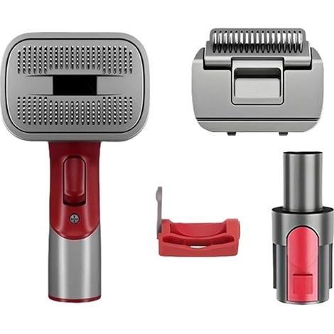 Kit per la toelettatura degli animali domestici con spazzola districante e aspirapolvere - Accessorio compatibile con Dyson V7 V8 V10 V11 V12 V15 - 2 in 1: districante e aspirante - Rimuove peli morti (1/4)