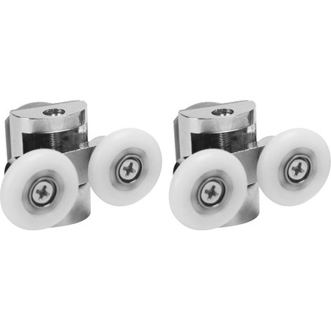 Roulettes de porte de douche double de 23 mm, poulie de suspension, roulettes supérieures et inférieures, accessoires de salle de bain (1/5)