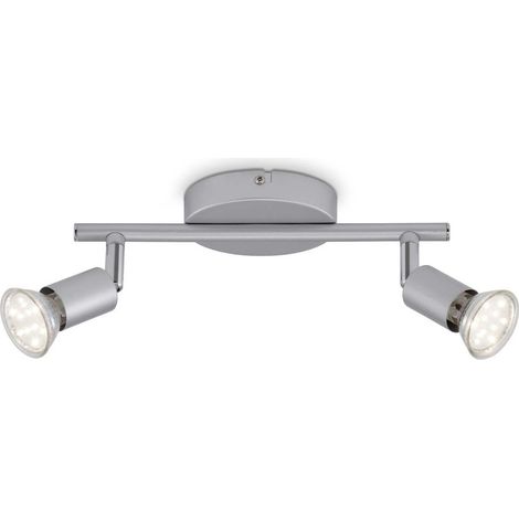 LED Spotleuchte Deckenleuchte 2xGU10 6W schwenkbar Metall Titanfarbig Briloner