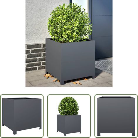 Jardinière en acier - Jardinière anthracite 50x50x50 cm acier (1/5)