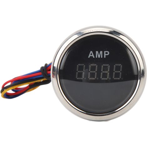 Amperometro digitale da 52 mm, DC 9-32V, 100A, sensore sensibile, misurazione accurata della corrente per camper, yacht, pescherecci e navi. Quadrante nero, lunetta argentata. (1/5)