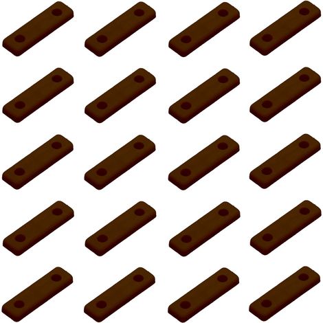 Cyclingcolors – Lot de 20 patins glisseurs en plastique 50 x 14 x 5mm – À visser pour protection sol – Couleur marron pour meubles et chaises
