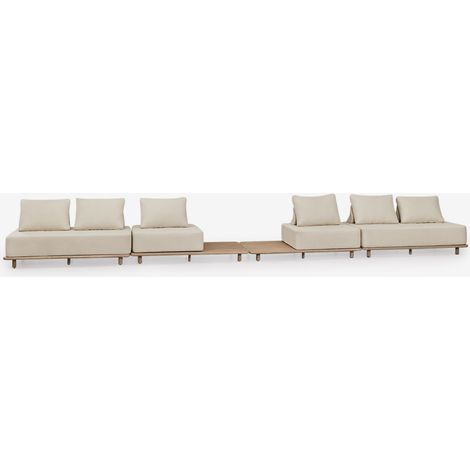 Ensemble de jardin avec canapé modulaire 4 pièces et table d'appoint en acacia Portet SKLUM (1/5)