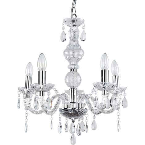 Lampadario lampada a sospensione plafoniera (5 basi E14)(ca. 1500 cm ø: 520 cm) lampada a sospensione Lampadario in cristallo a 5 fiamme 030007416