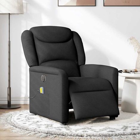 Maison Exclusive - Sillón reclinable de masaje eléctrico tela neg
