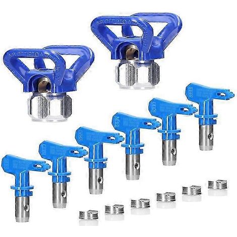 Embouts pour pulvérisateur sans air, embouts de buse réversibles pour pulvérisateur de peinture sans air, lot de 6 avec 2 supports de buse. (1/5)