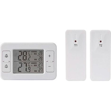 Thermomètre sans fil LCD numérique avec alarme pour réfrigérateur et congélateur, capteur de température électronique. (1/5)