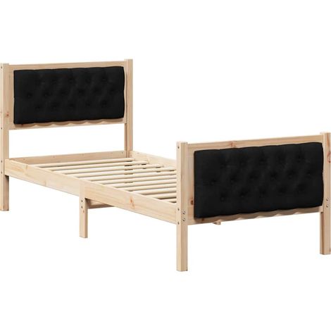 Maison Exclusive - Struttura del letto con testiera Nero 80 x 200 cm Pino massello