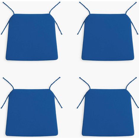 Lot de 4 Coussins de Chaise Bleu avec Liens 40 x 40 cm (1/4)