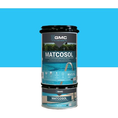 Peinture piscine Matcosol bleu 3.5L – Résine époxy bi-composant – Grande résistance au chlore – Imperméabilisant béton et coque polyester – GMC (1/4)