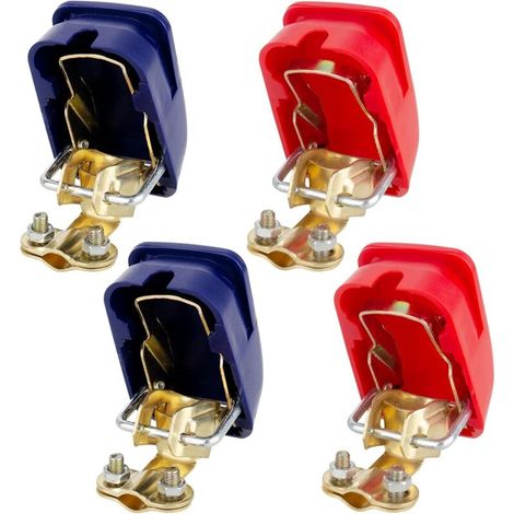 2 Paire Cosses de Batterie, Batterie Connecteurs de borne, Cosse Batterie 12V Bornes avec Tampon Anti-Corrosion pour Voitures, Camions, Bateaux, Maisons Mobiles