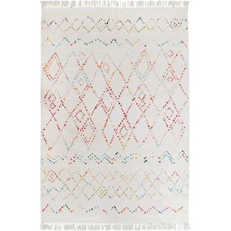 Tapis moderne polyester coloré touche gaieté intérieure - Explosion de couleurs sur fond doux (1/4)