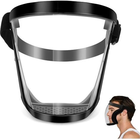 Visiera integrale trasparente riutilizzabile antiappannamento HD, maschera facciale regolabile per la protezione degli occhi. (1/5)