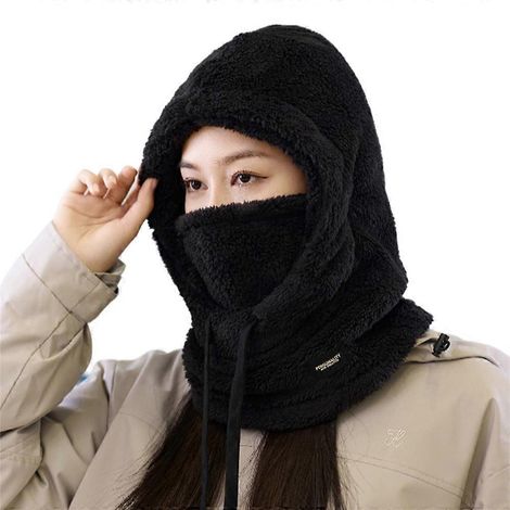 Polaire thermique d'hiver, cagoule, écharpe, bonnet, compatible avec les femmes, masque de ski et de neige coupe-vent, cache-cou, tour de cou