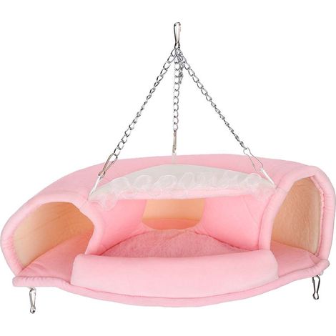 Lit tunnel suspendu pour petit animal domestique, cage de hamac douce et chaude pour l'hiver, pour Hamster, écureuils S (1/5)