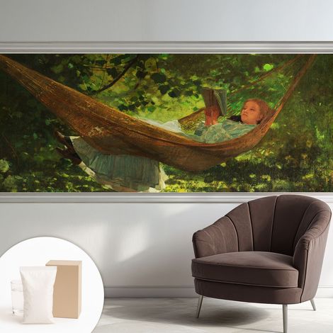 Carta Da Parati Non Tessuto - Decorazione Da Muro - Traspirante - Con Motivo - Per Camera Da Letto Cucina Rilassarsi su un'amaca 250x104 cm (1/5)
