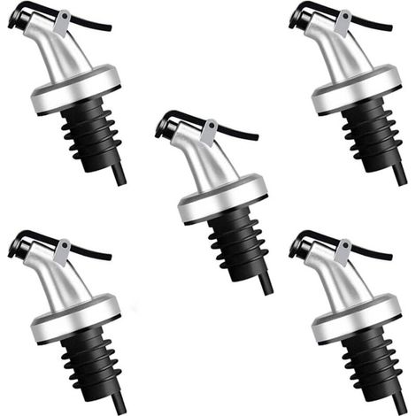 Lot de 5 bouchons doseurs pour huile et vinaigre, parfaits pour assaisonnement et vinaigrettes (1/5)
