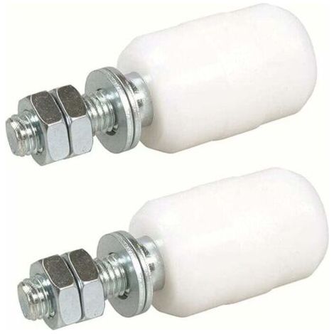 Olive De Guidage Supérieure Nylon, 2 Unitésrouleaux pour Porte Coulissante, Fixation avec Tige Filetée, Olive ou Galet de Guidage pour Portail Coulissant ou Autres Applications (40 x 60MM)