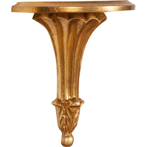 Wandregal aus Holz mit antikiertem Blattgold Finish L21xPR11xH23 cm. Made in Italy