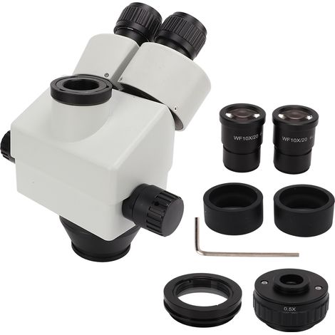 Tête de Microscope à Zoom 7x45x 3,5x45x, avec objectif d'objet 0,5x + 1x, trinoculaire stéréo haute résolution (1/5)