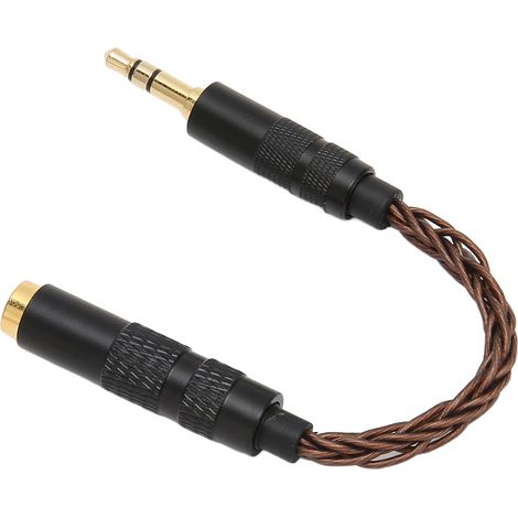 Câble adaptateur symétrique femelle 4,4 mm vers stéréo mâle 3,5 mm, connecteurs plaqués or, pour casque portable, bronze (1/5)