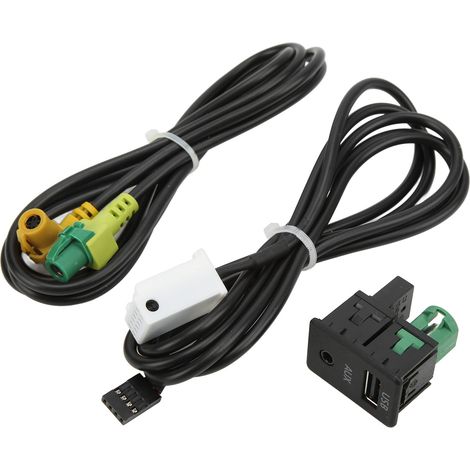 Câble Adaptateur AUX USB pour Autoradio VW RCD510 RNS315 Passat B6 B7 CC Remplacement Connecteur Audio (1/5)