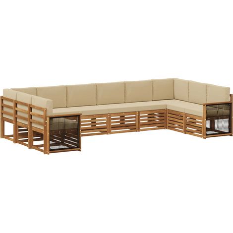 Conjunto de Sofá Seccional con cojín 7 pcs Natural vidaXL (1/5)