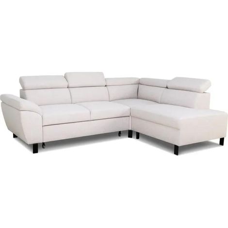 Casapy STAN Ecksofa mit Schlaf-Funktion beige für 3 bis 4 Personen