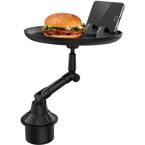 Plateau repas pour voiture, support pour boissons de voyage en voiture, support pour café et hamburger, porte-gobelet, support pour téléphone portable, petite table à manger (1/5)