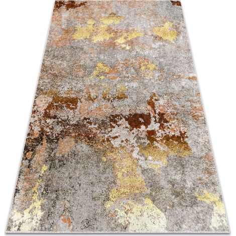 MIRO 51463.802 Waschteppich Abstraktion Anti-Rutsch - grau / gold multicolour 80x150 cm