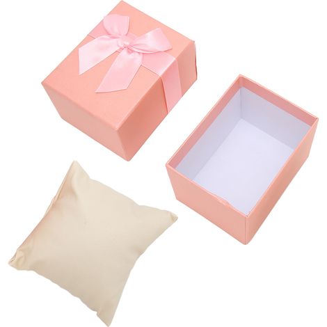 Boîte de rangement pour montre avec nœud papillon, coffret cadeau pour montre (Noël, anniversaire, etc.) rose (1/5)