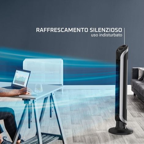 Rowenta Eole Infinite Ventilatore a Torre, Potente e Silenzioso, Risparmio Energetico, Fino a 3 Velocità, oscillazione fino a 180°, Timer, VU6620 (1/5)