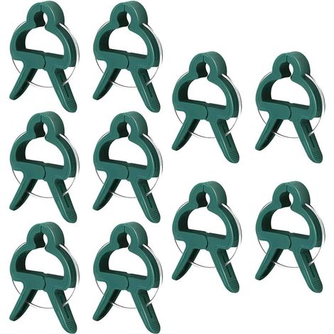 10 grüne Pflanzenclips, Clips zum Befestigen von Pflanzen, Clips für Gartenarbeit und Gemüsegärten