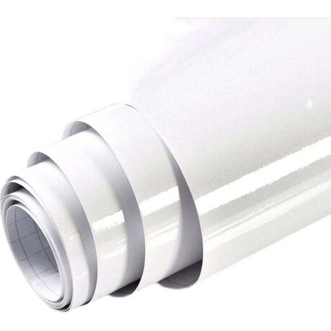 White glitter adhesive film 60 cm x 5 m, high-gloss furniture film, self-adhesive film for furniture, kitchen cabinets, surface protection, waterproof vinyl, DIY decorative film (1/4)