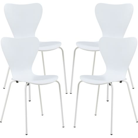 Esszimmerstuhl Essunga 4er Set Weiß [en.casa]
