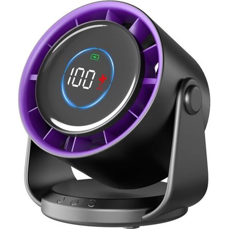 Ventilatore - Ventilatore da tavolo ricaricabile - Ventilatore USB silenzioso - 100 impostazioni di velocità con funzione di memoria - Display a LED (1/4)